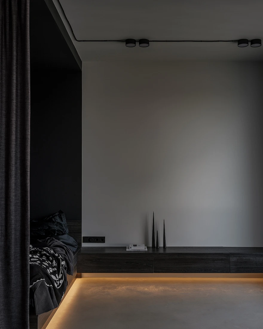 salon avec chambre alcôve petit appartement studio 35m2 noir et blanc design salon avec chambre alcôve petit appartement studio 35m2 noir et blanc design