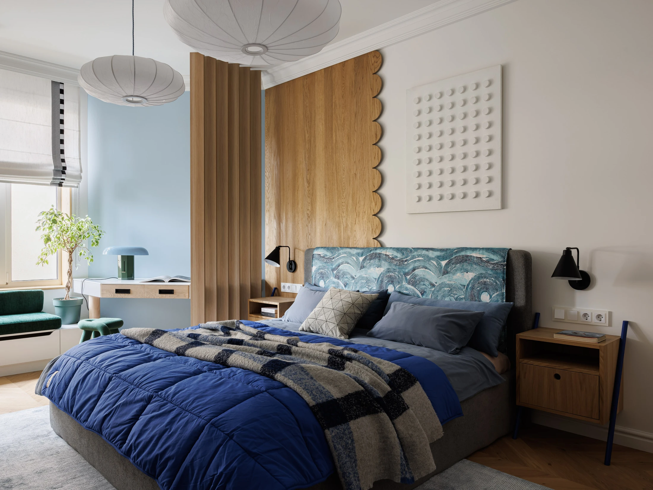 chambre bois et bleu décoration design colorée chambre bois et bleu décoration design colorée