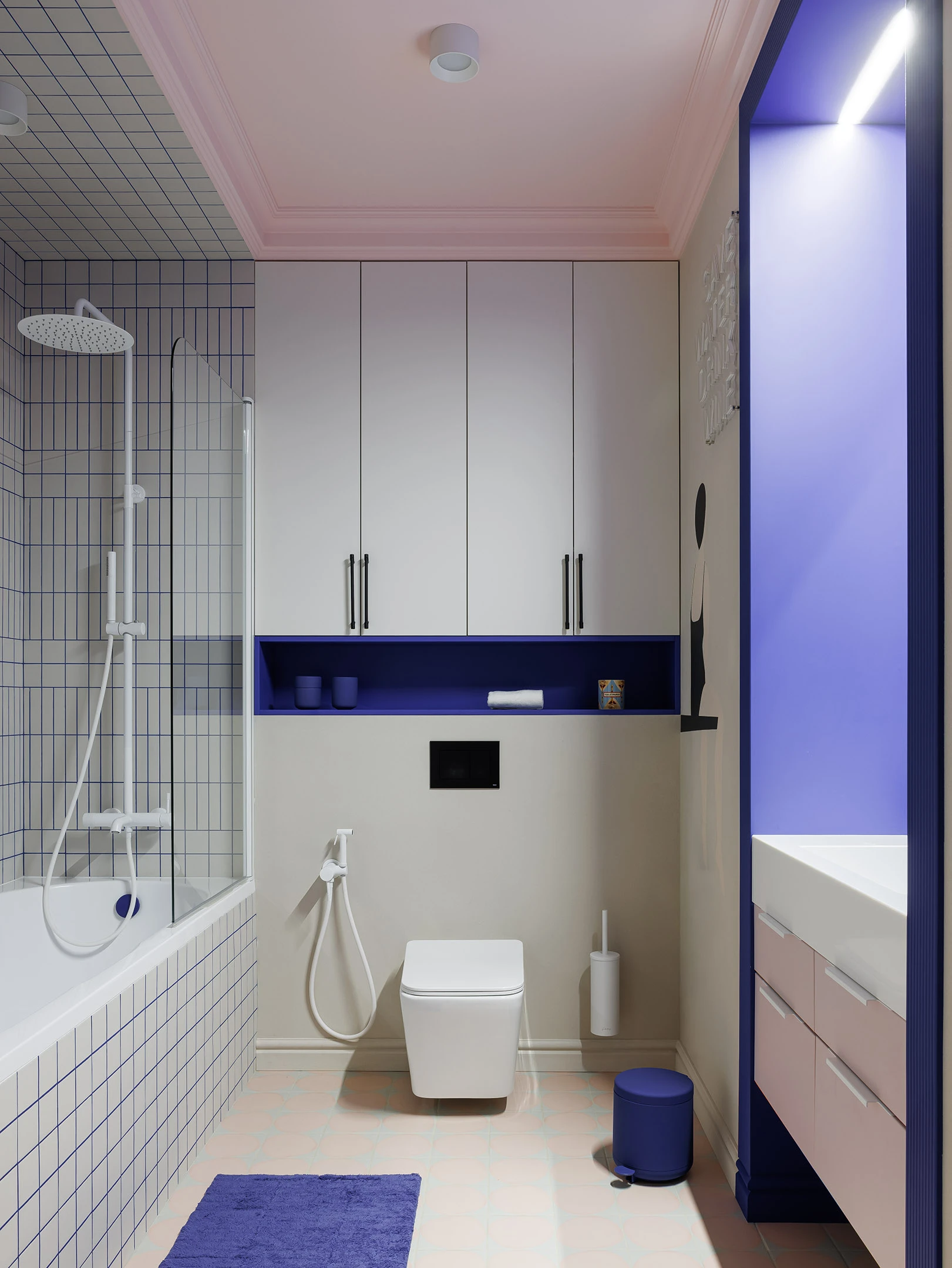 salle de bain plafond rose décoration design colorée salle de bain plafond rose décoration design colorée