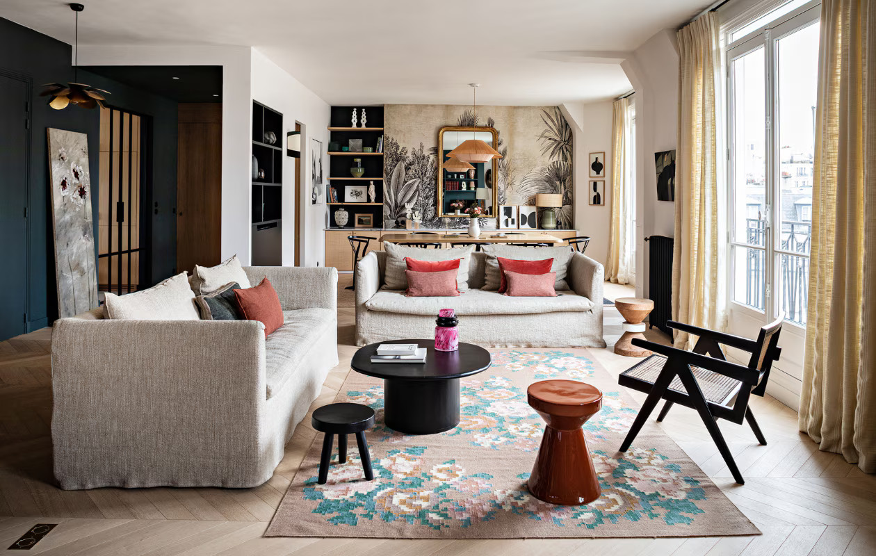 living room contemporary decor, Art Deco apartment, Paris living room contemporary decor, Art Deco apartment, Paris