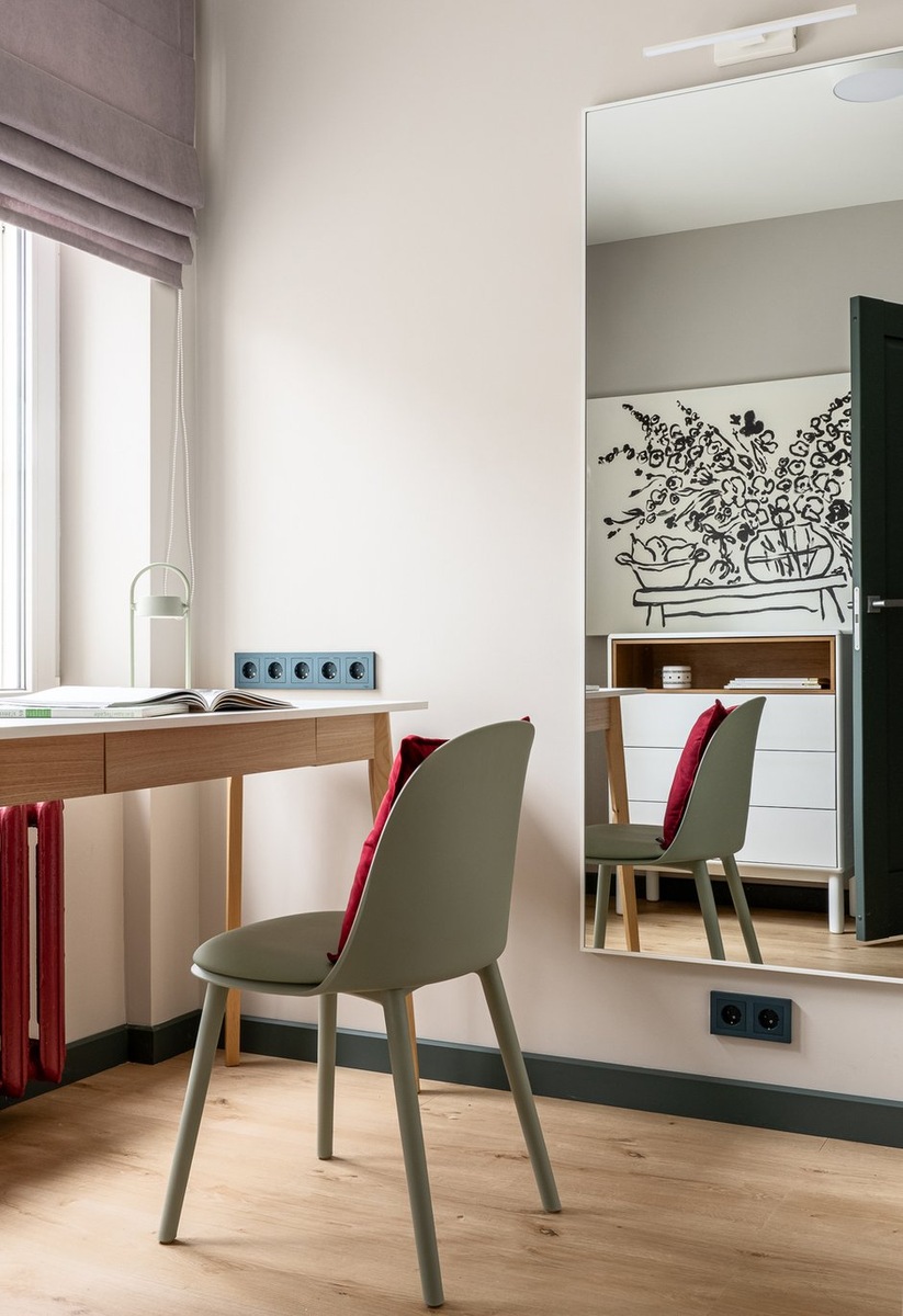 chambre avec bureau devant fenêtre studio 19m2 optimisé décoration contemporaine chambre avec bureau devant fenêtre studio 19m2 optimisé décoration contemporaine