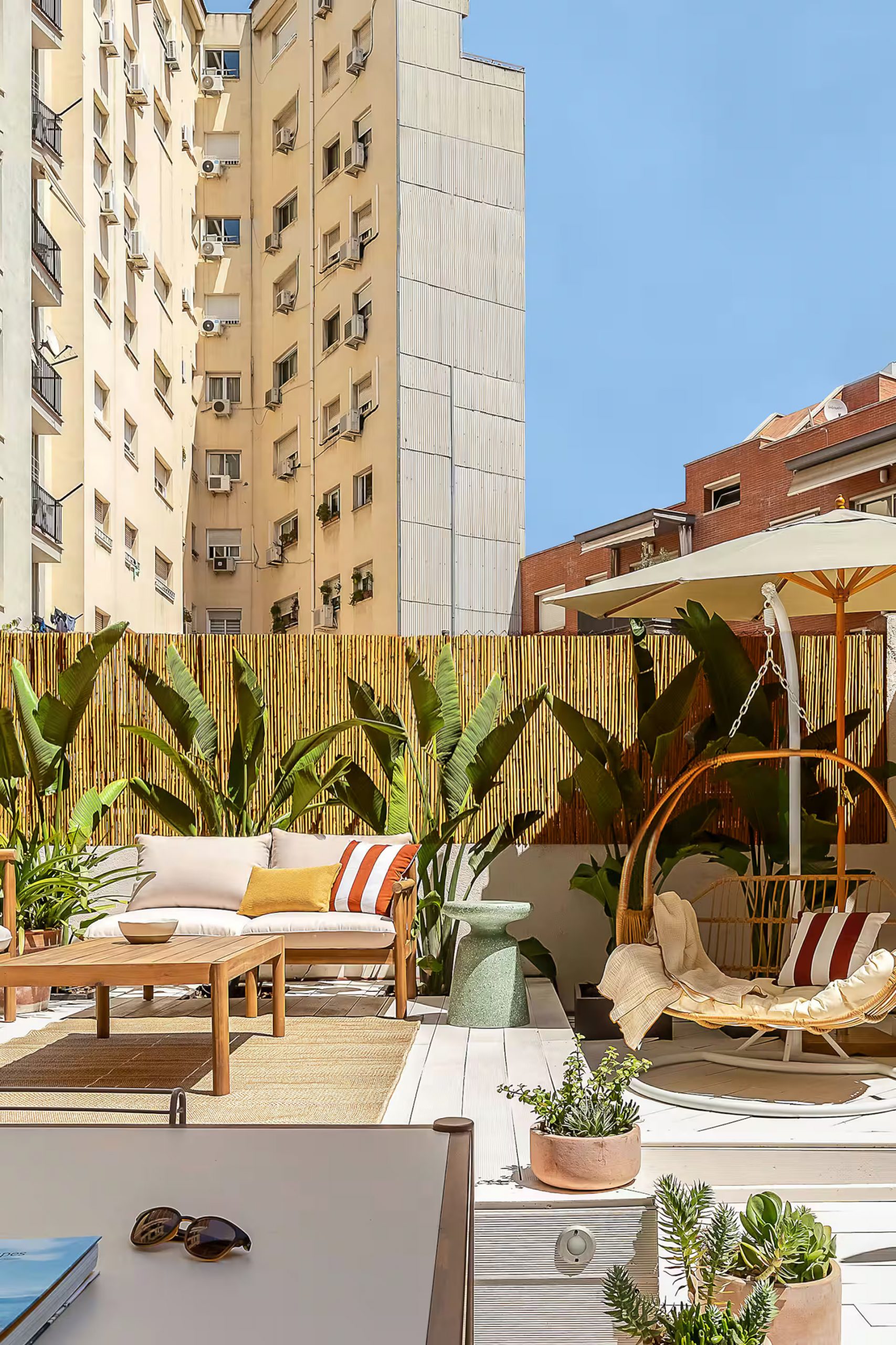 large terrace modern apartment in Barcelona