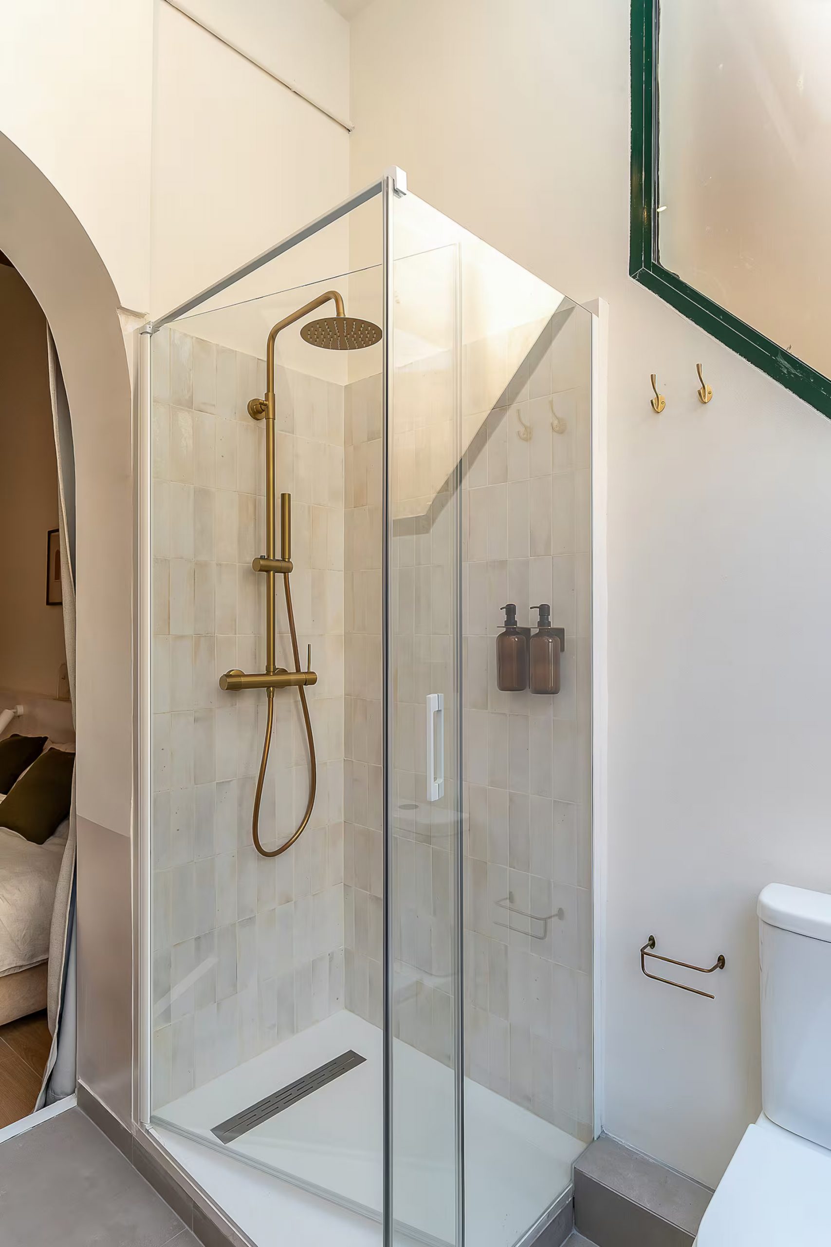 shower in modern bathroom