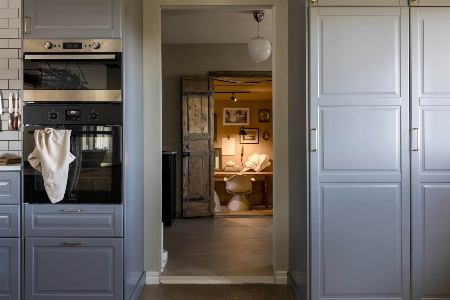 cuisine grise maison de campagne décoration scandinave