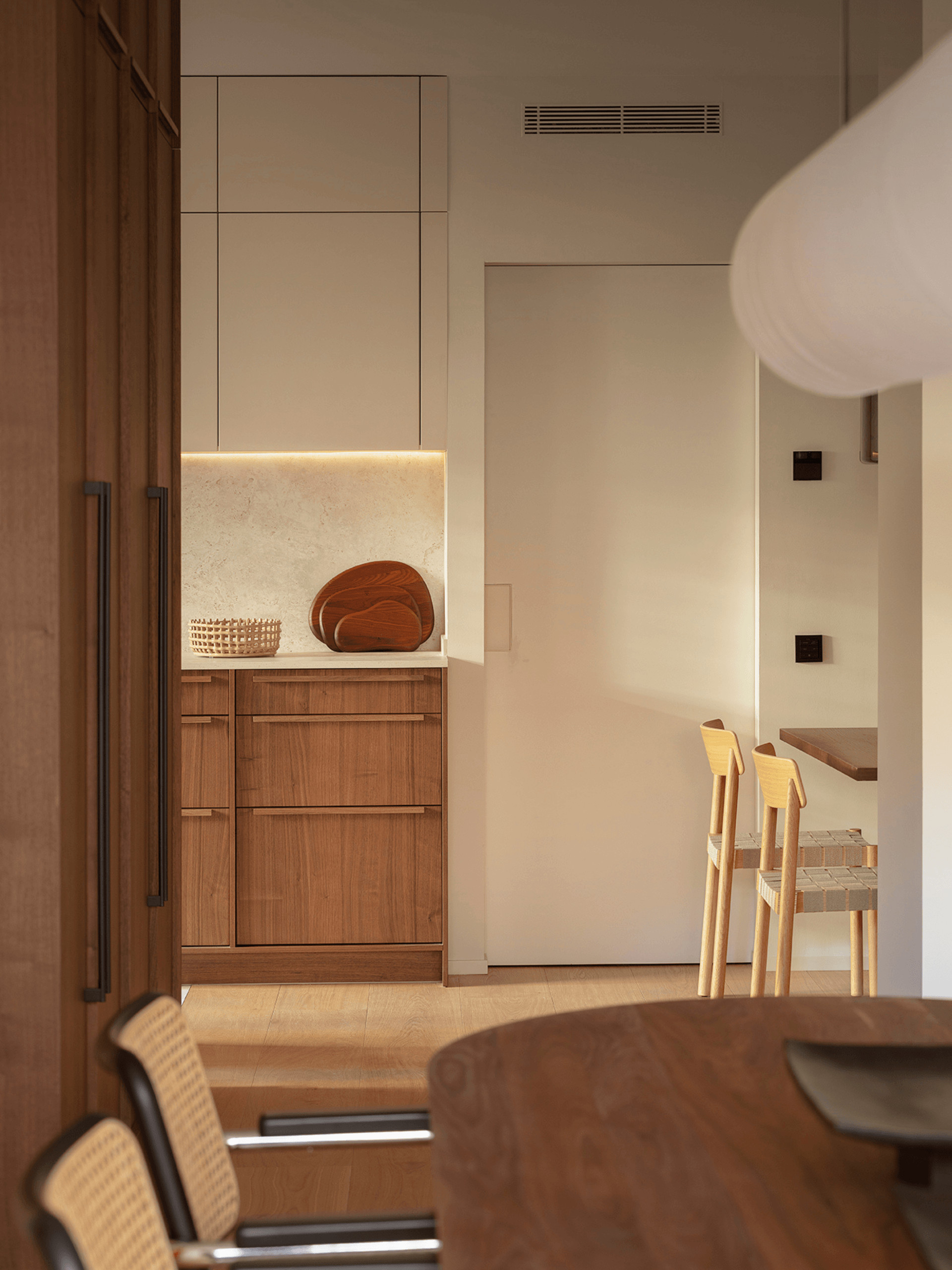 kitchen and dining room with black Cesca chairs contemporary decor apartment in Barcelona by The Room Studio kitchen and dining room with black Cesca chairs contemporary decor apartment in Barcelona by The Room Studio