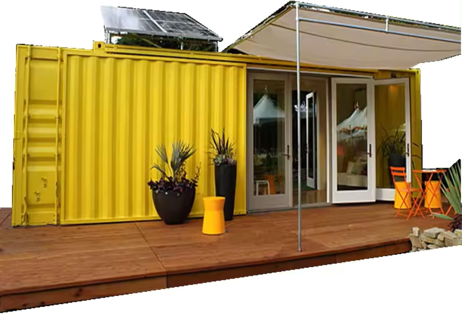 Amazon vend cette mini maison container jaune de 13m2 en France