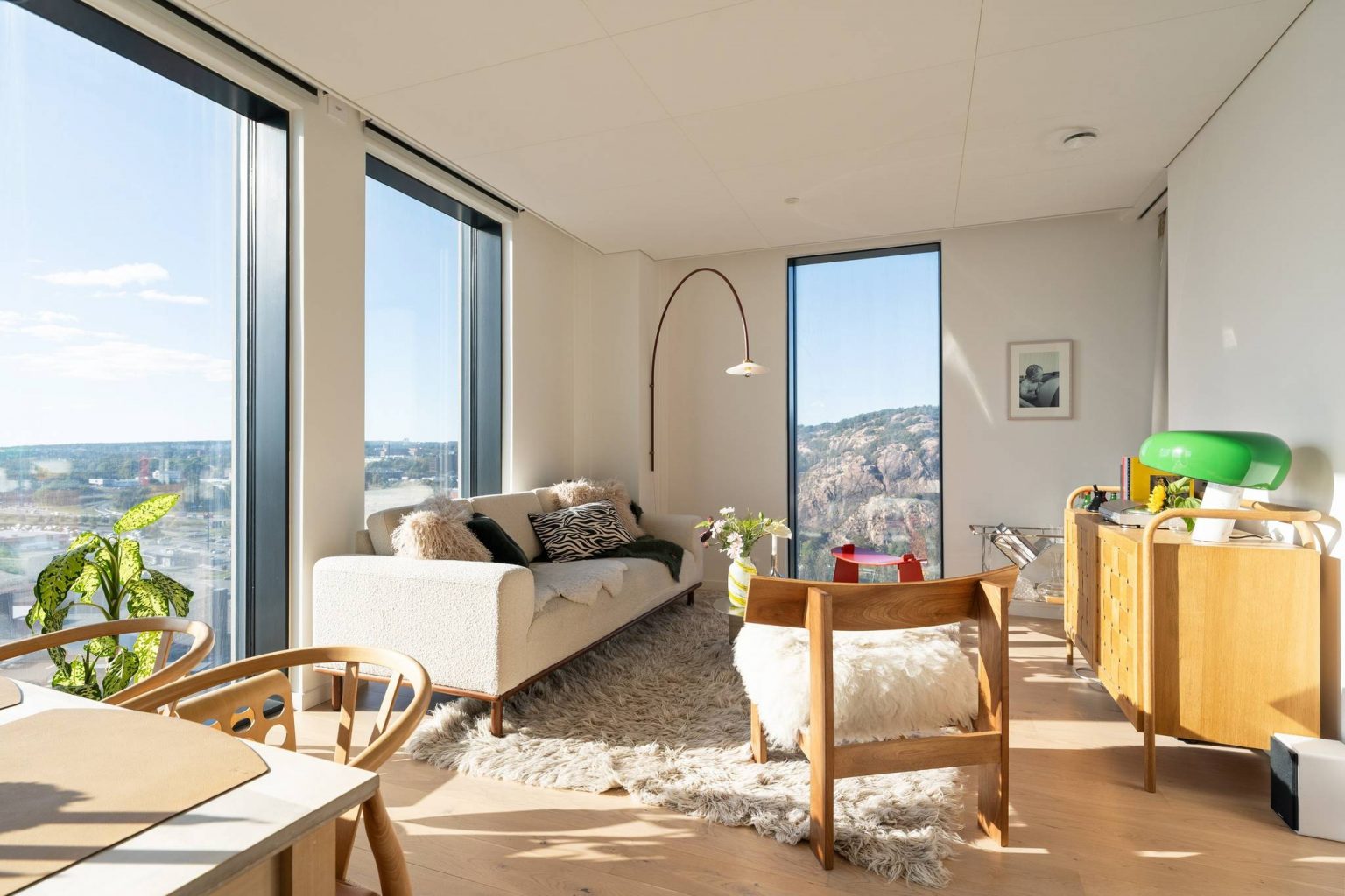 salon décoration design et scandinave deux-pièces 55m2 tour Karlatornet Göteborg