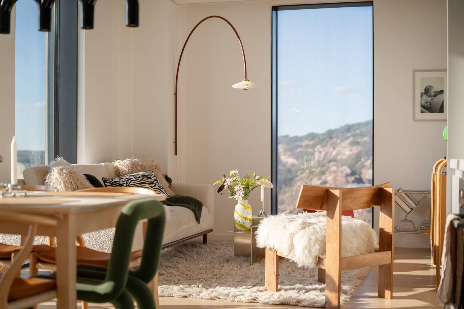 salon décoration design et scandinave deux-pièces 55m2 tour Karlatornet Göteborg