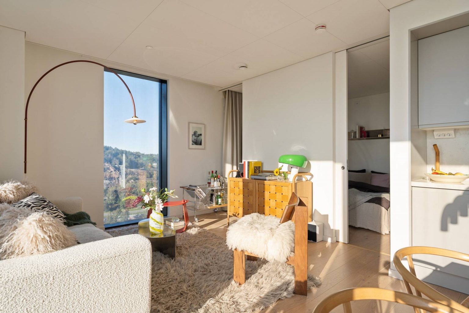 salon décoration design et scandinave deux-pièces 55m2 tour Karlatornet Göteborg