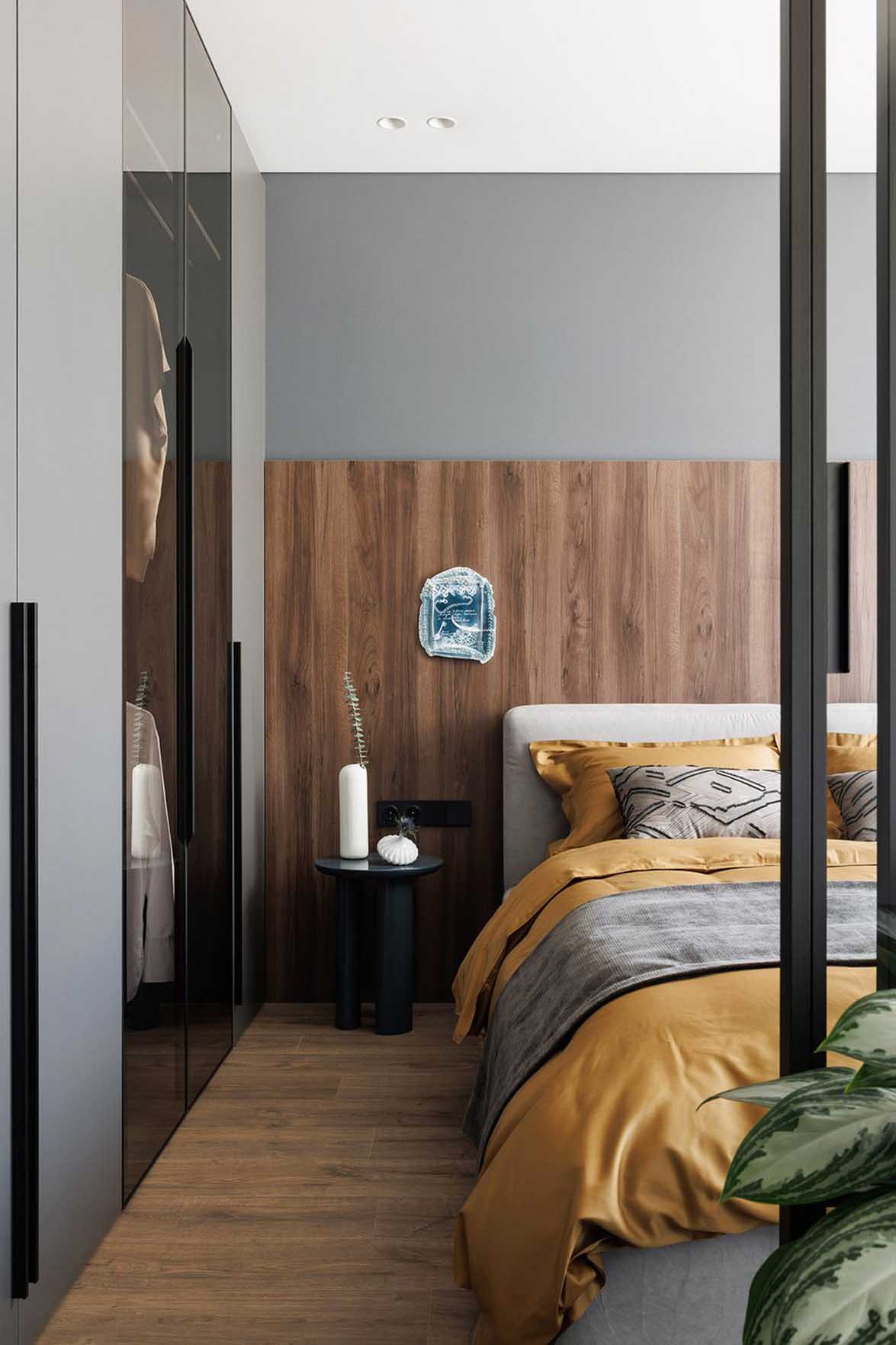 modern bedroom with walk in wardrobe and glass partition modern bedroom with walk in wardrobe and glass partition