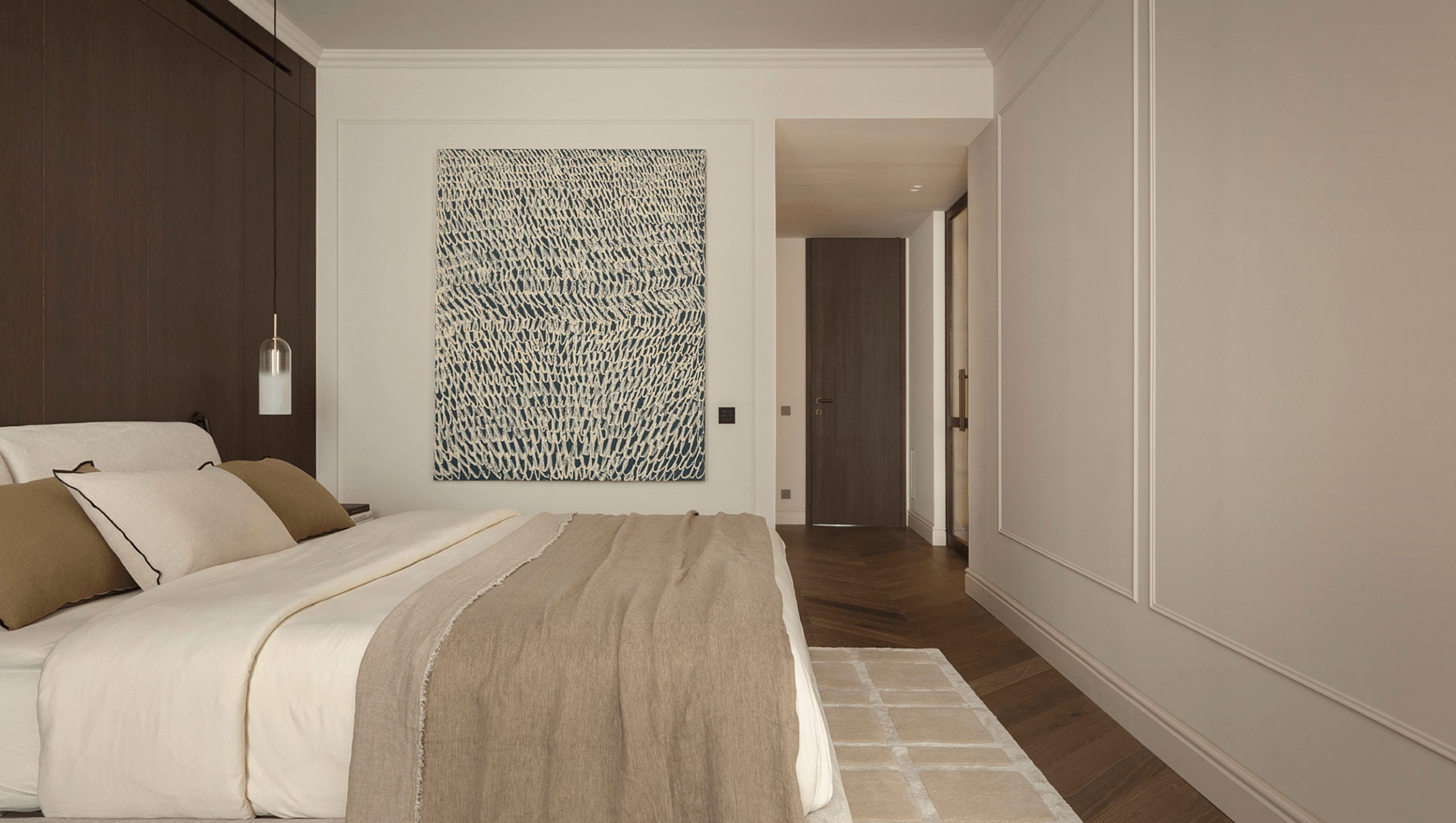 chambre mur noyer décoration contemporaine beige chambre mur noyer décoration contemporaine beige