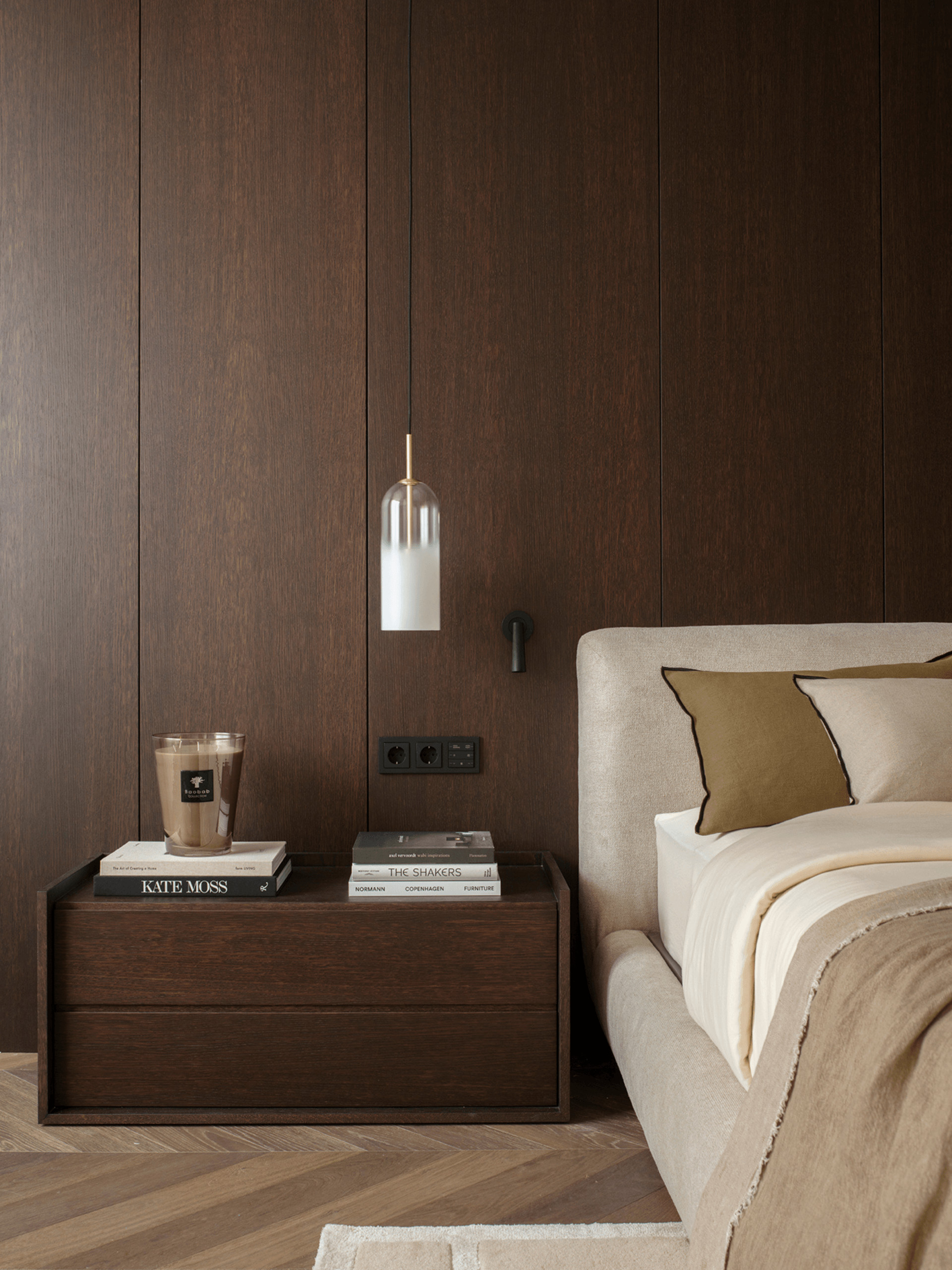 chambre mur noyer décoration contemporaine beige chambre mur noyer décoration contemporaine beige