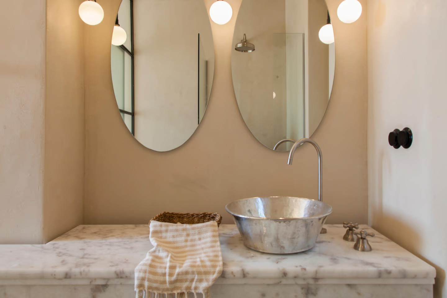 modern and rustic chic bathroom