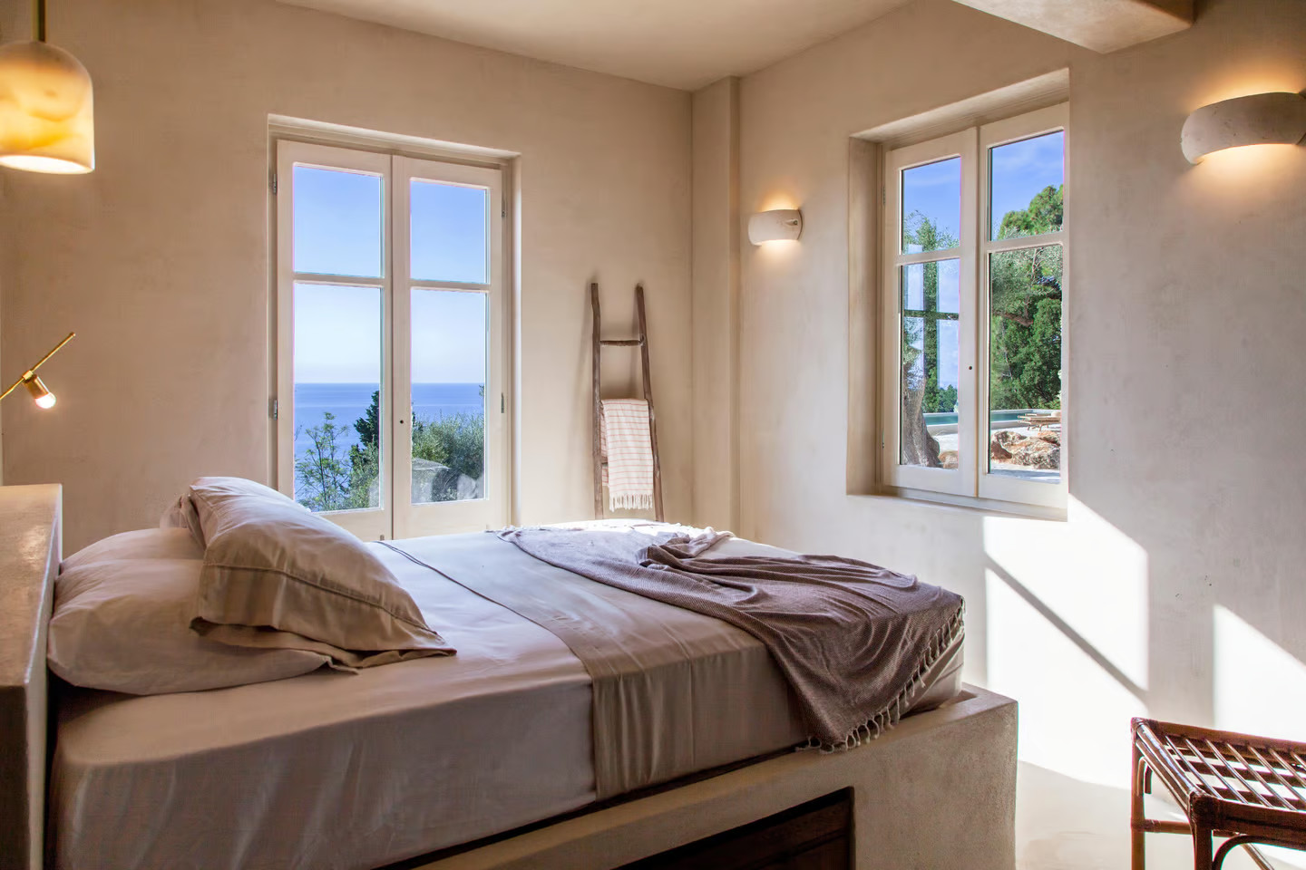 bedroom contemporary house Greece with pool Agios Nikitas