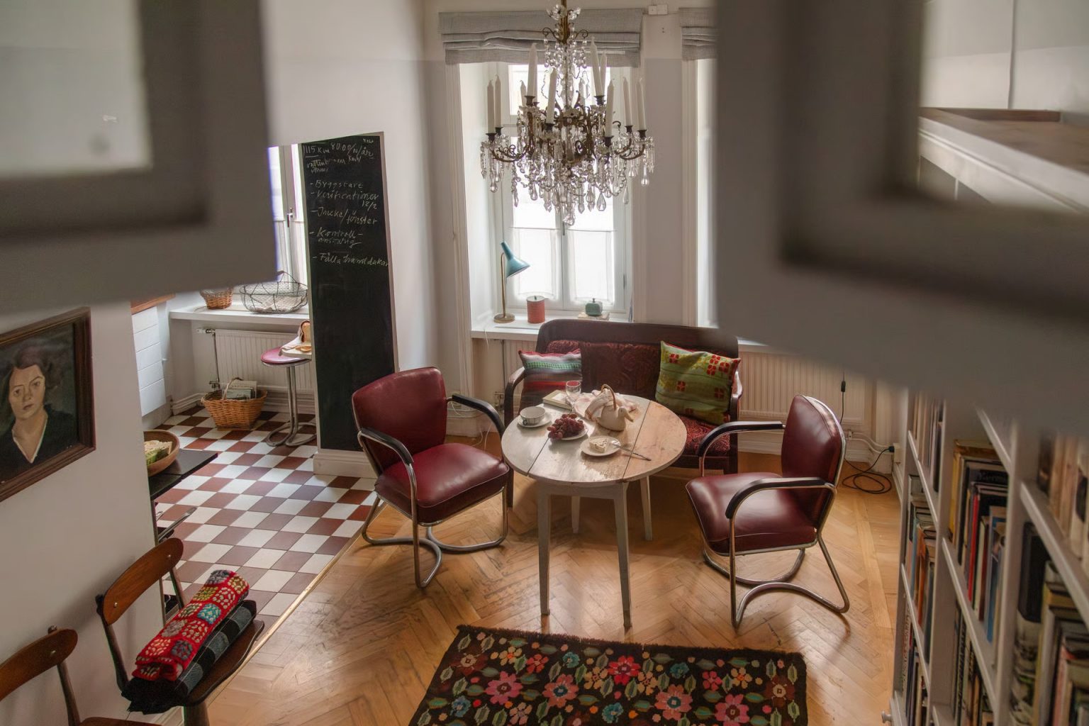 cuisine et salon décoration vintage appartement 55m2 Suède cuisine et salon décoration vintage appartement 55m2 Suède