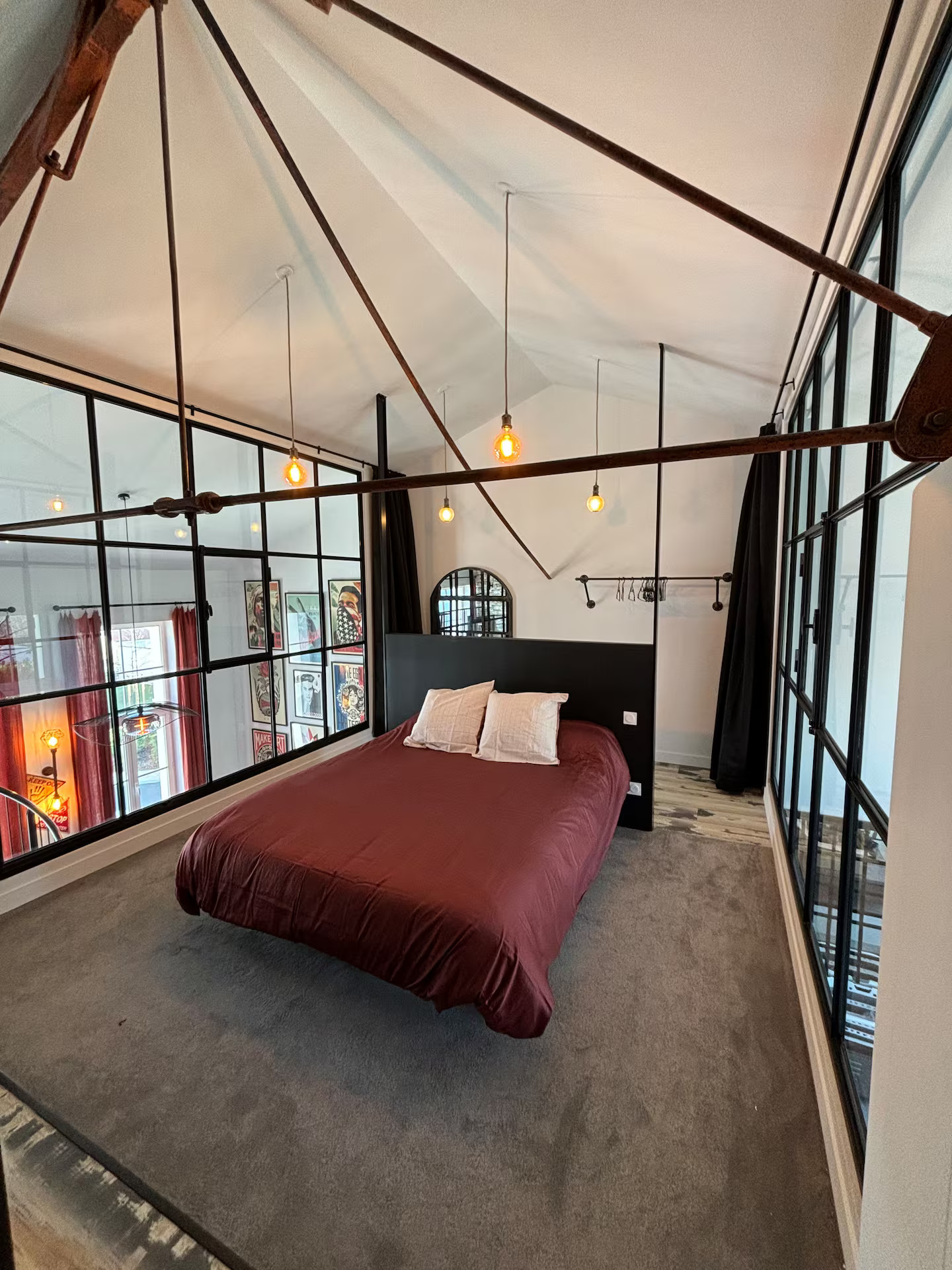bedroom industrial loft style with staircase duplex apartement in Royan France Atlantic Coast bedroom industrial loft style with staircase duplex apartement in Royan France Atlantic Coast