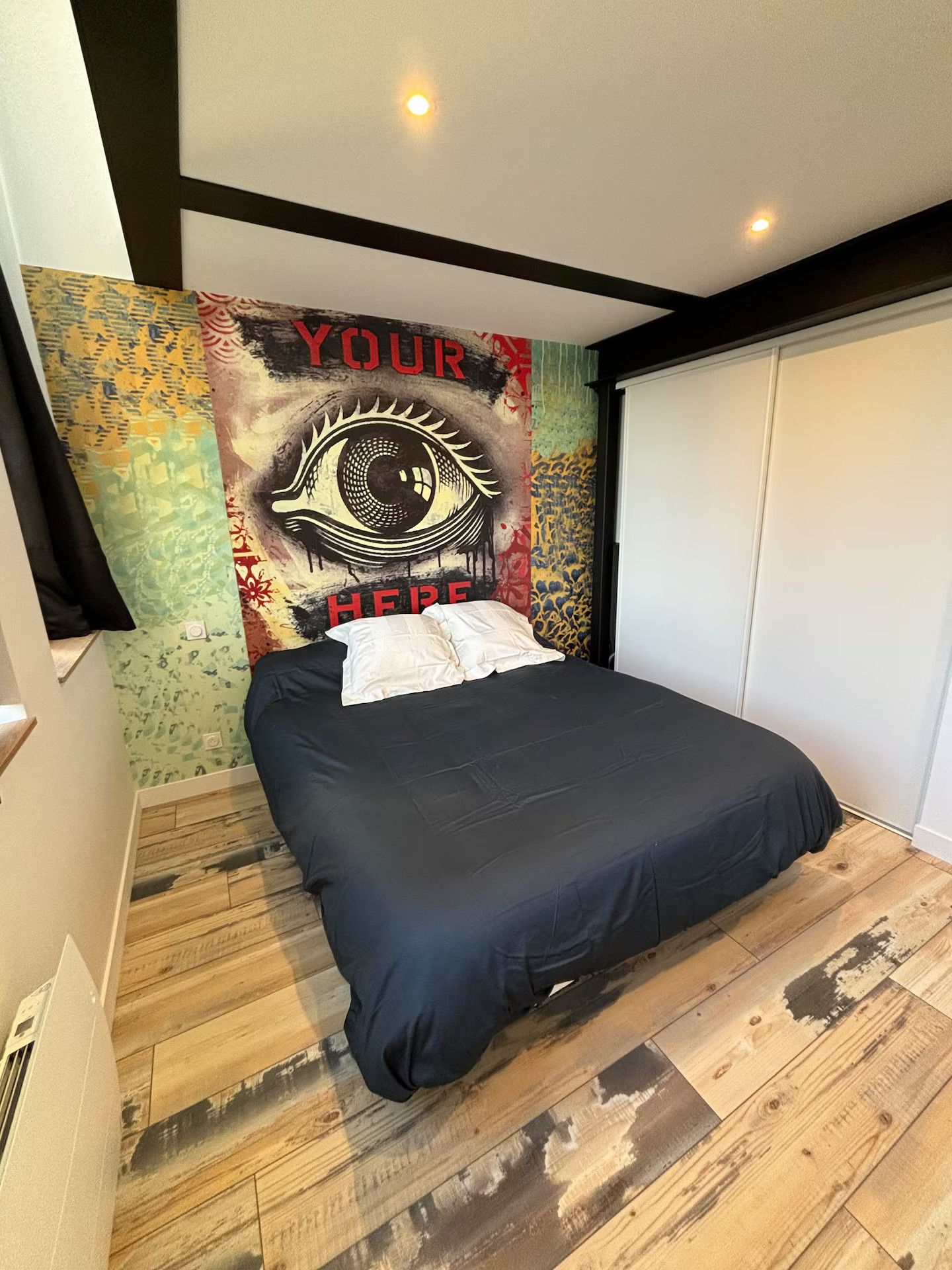 bedroom industrial style in loft Royan France Atlantic Coast bedroom industrial style in loft Royan France Atlantic Coast