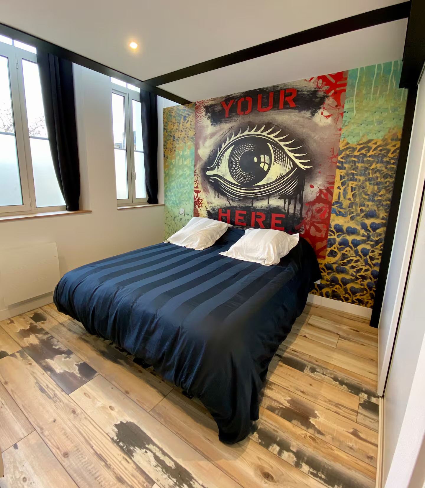 bedroom industrial style in loft Royan France Atlantic Coast bedroom industrial style in loft Royan France Atlantic Coast
