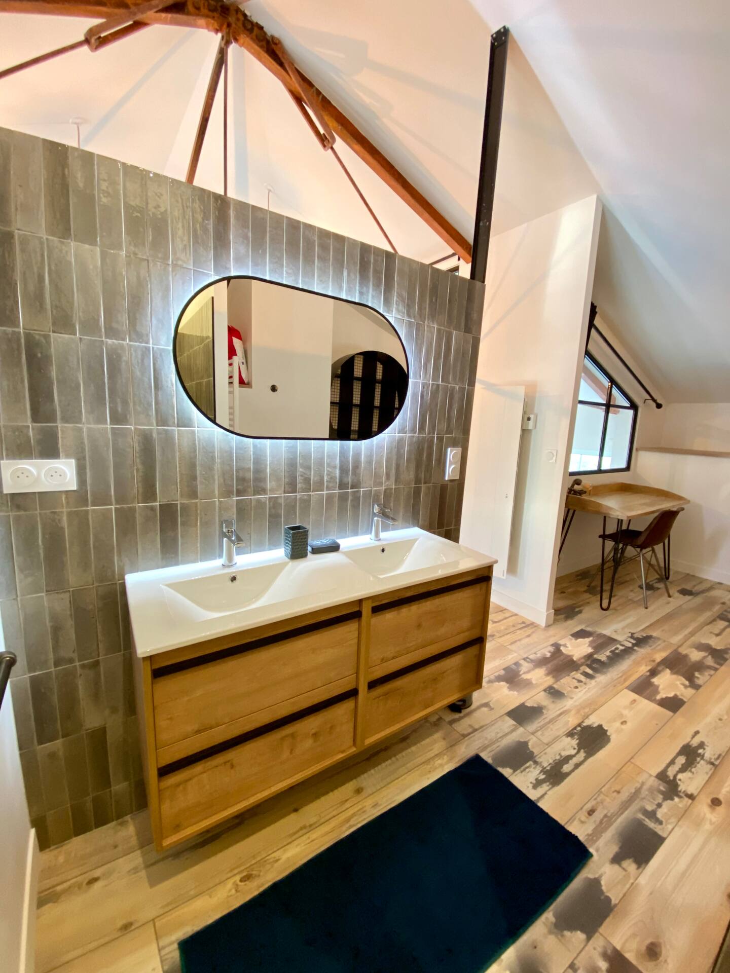 bathroom industrial style in loft Royan France Atlantic Coast bathroom industrial style in loft Royan France Atlantic Coast