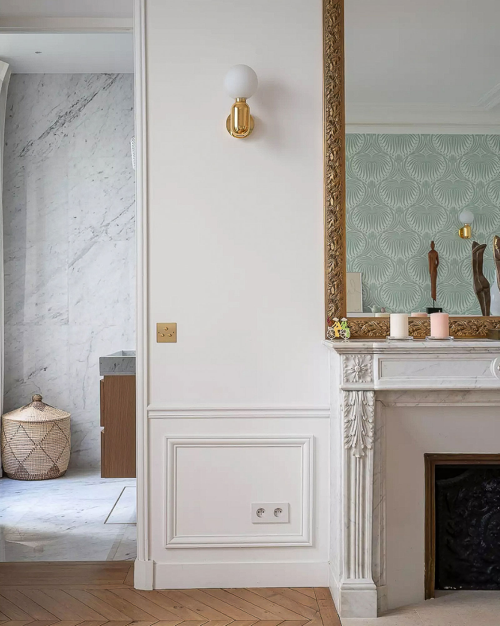 salle de bain et chambre décoration contemporaine appartement haussmannien avec une grande terrasse salle de bain et chambre décoration contemporaine appartement haussmannien avec une grande terrasse