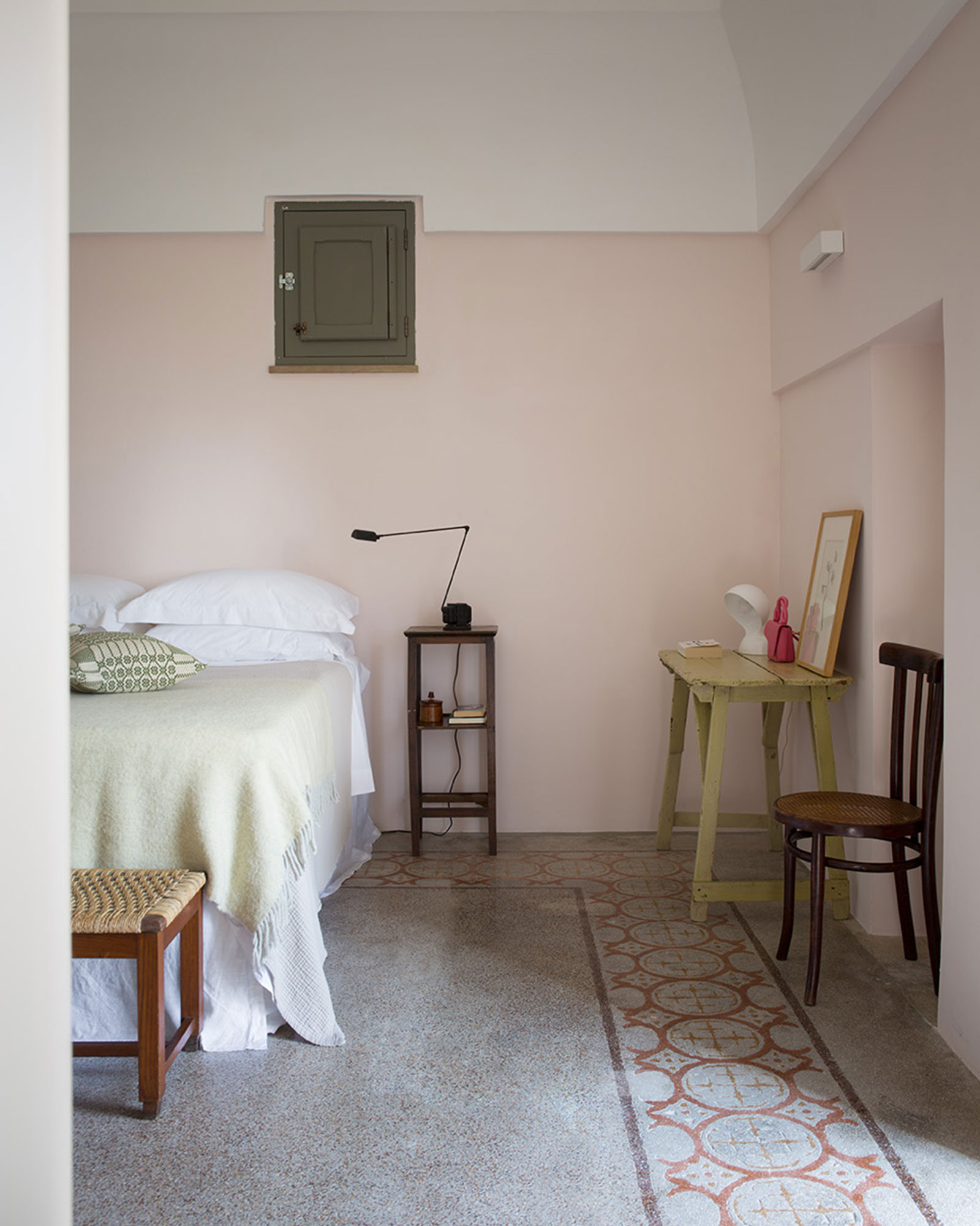 bedroom with arches period floor rustic chic decor