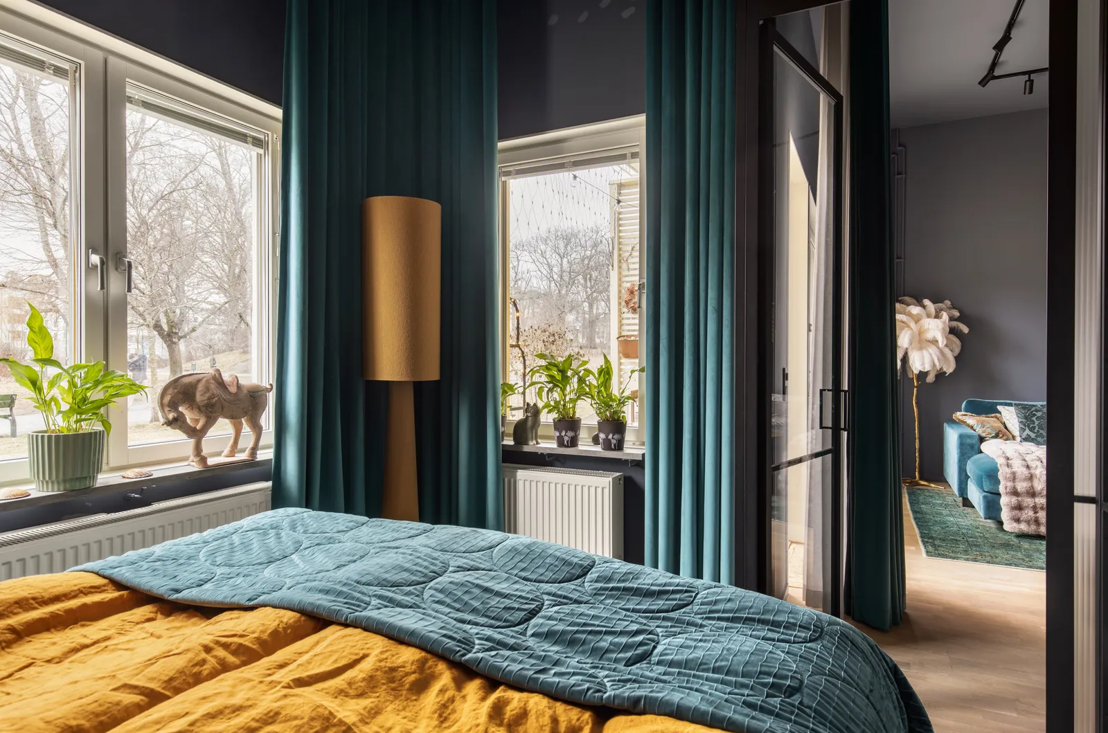 glamour bedroom with glass partition 54sqm apartment with terrace original and scandinavian decor glamour bedroom with glass partition 54sqm apartment with terrace original and scandinavian decor