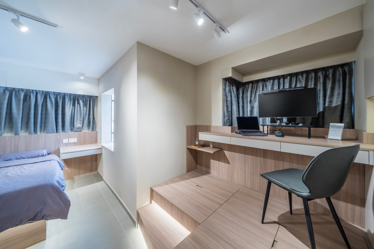 modern bedroom with home office modern bedroom with home office