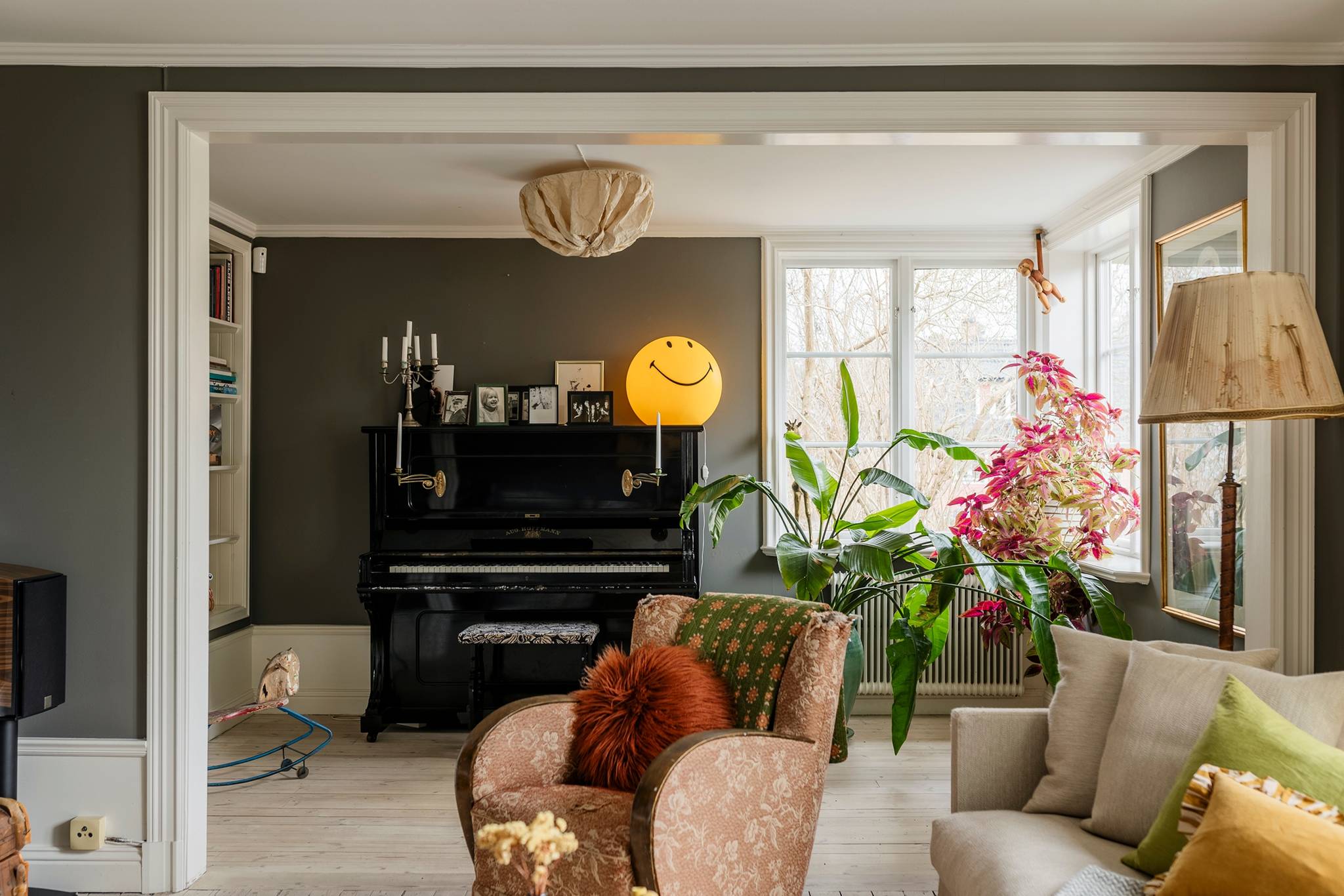 living room with piano period house in Sweden scandinavian decor living room with piano period house in Sweden scandinavian decor