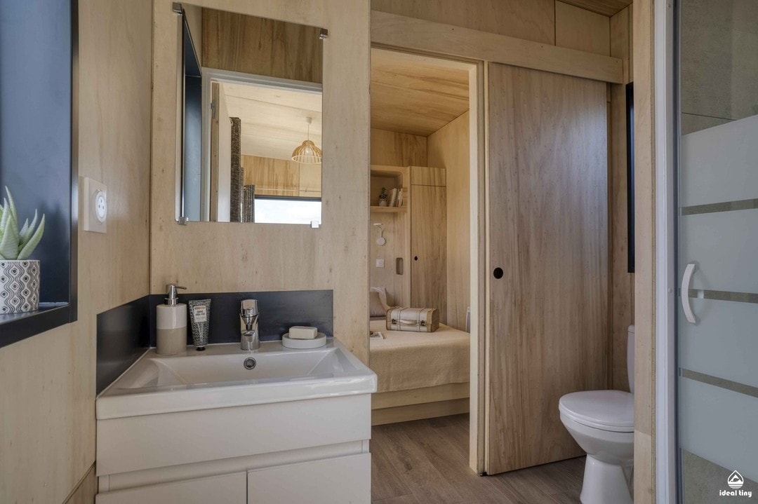bathroom and bedroom wooden walls