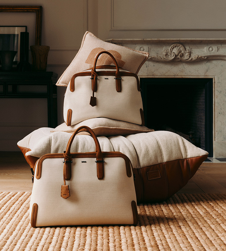 bagages blanc cassé et cuir bagages blanc cassé et cuir