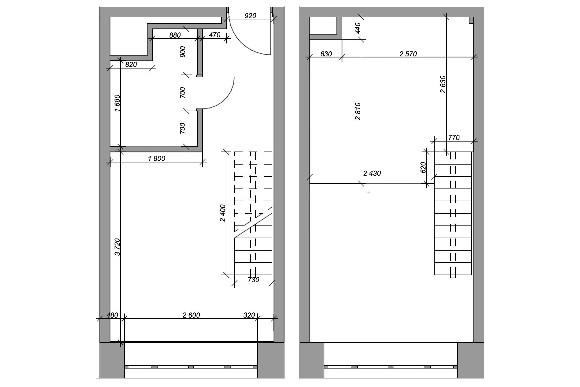 plan 2D studio 20m2 plan 2D studio 20m2
