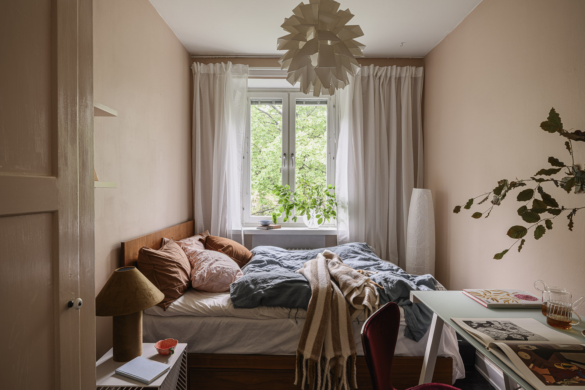 pink bedroom period apartment Sweden pink bedroom period apartment Sweden