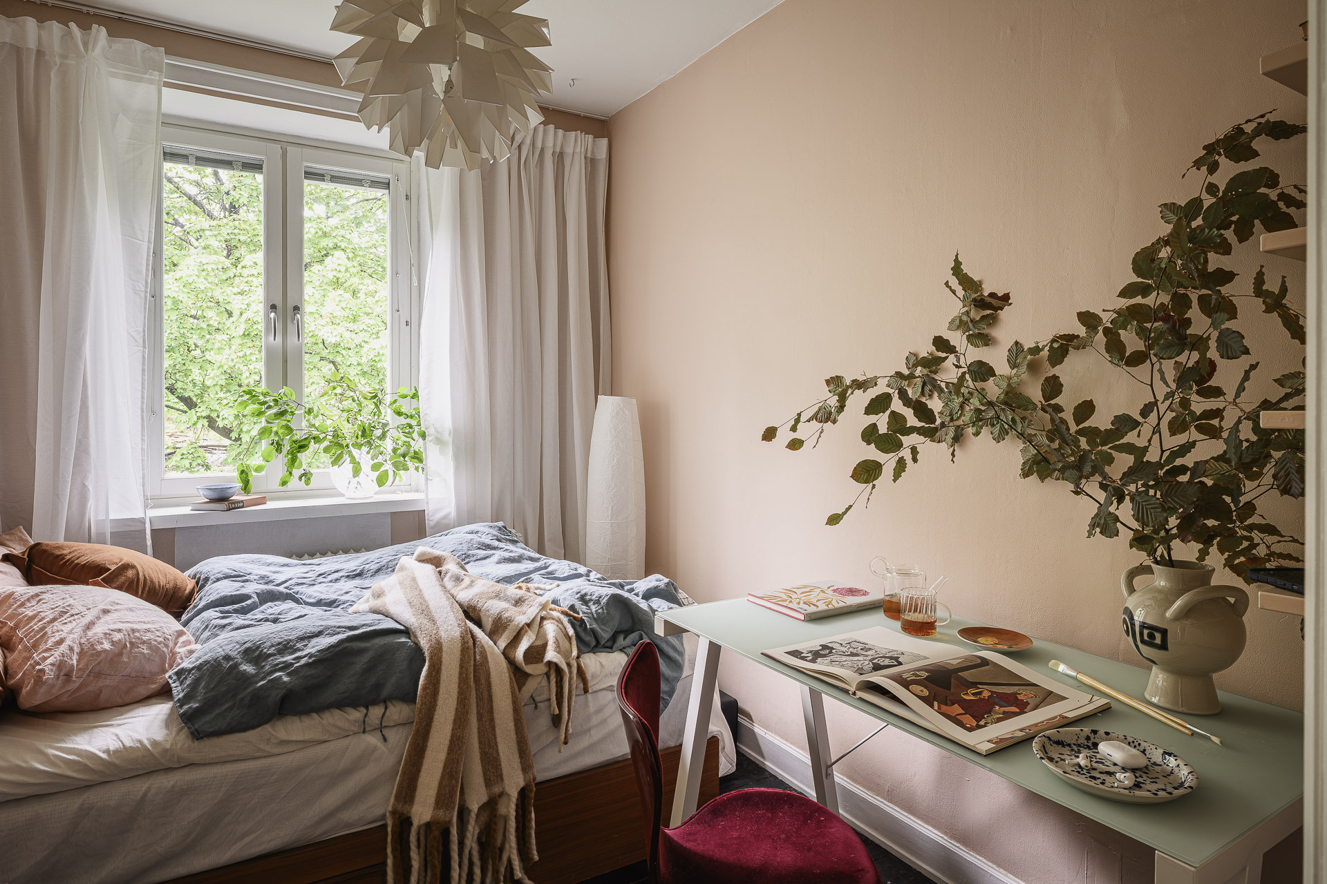 pink bedroom period apartment Sweden pink bedroom period apartment Sweden