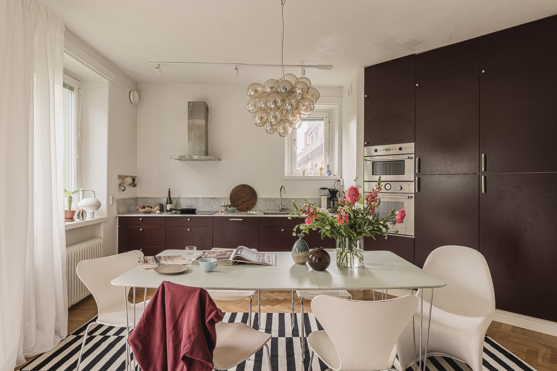 kitchen and dining room Scandinavian decor in a period Swedish interior kitchen and dining room Scandinavian decor in a period Swedish interior