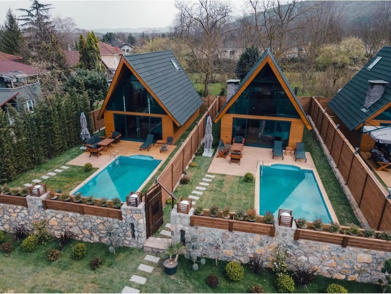 small houses with pools