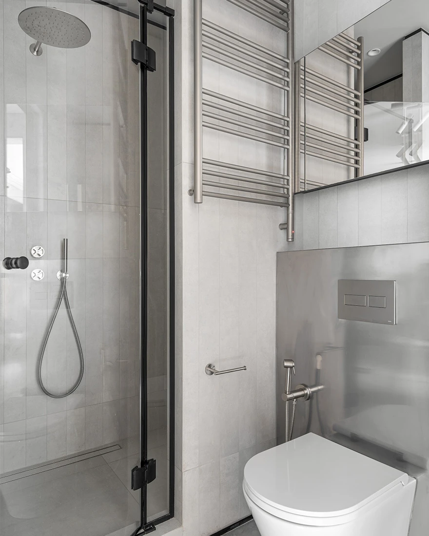 salle de bain grise appartement design de 39m2 salle de bain grise appartement design de 39m2