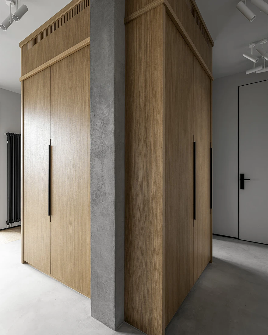 entrée avec placards bois appartement design de 39m2 entrée avec placards bois appartement design de 39m2