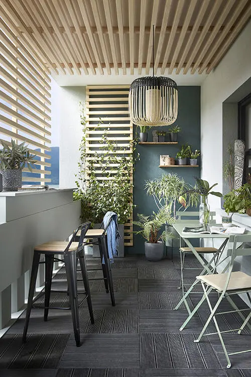 furnished narrow balcony
