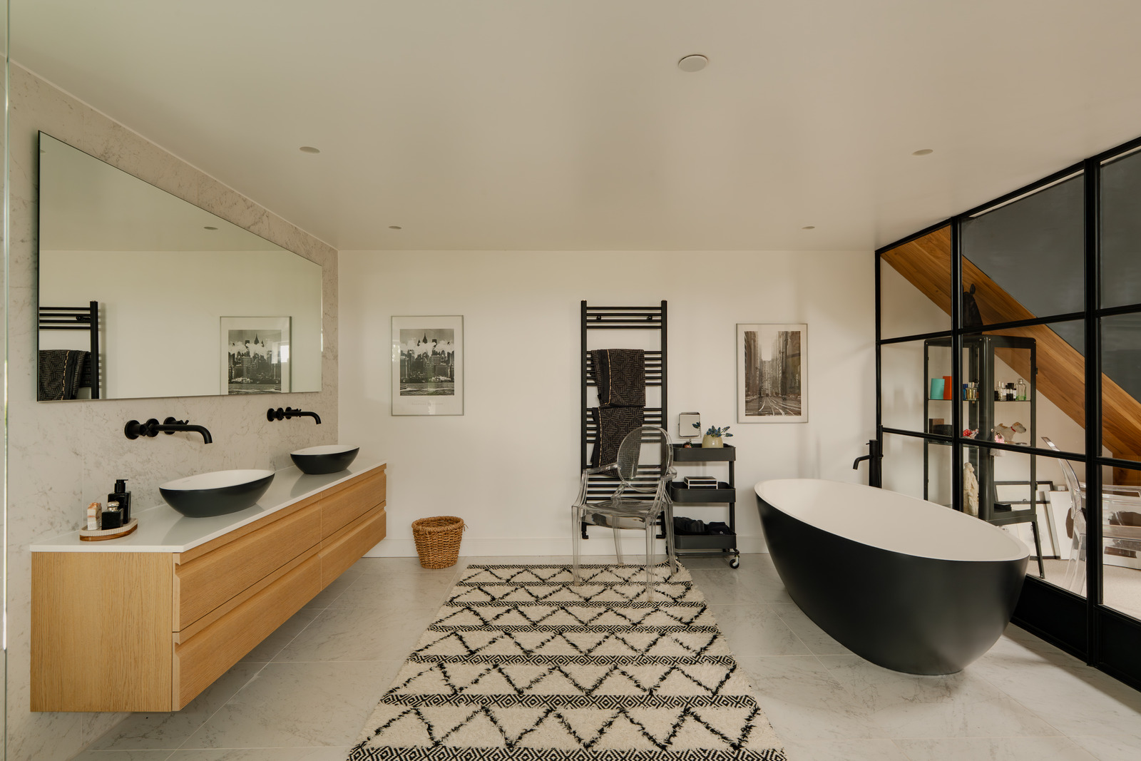 modern bathroom with glazed partition