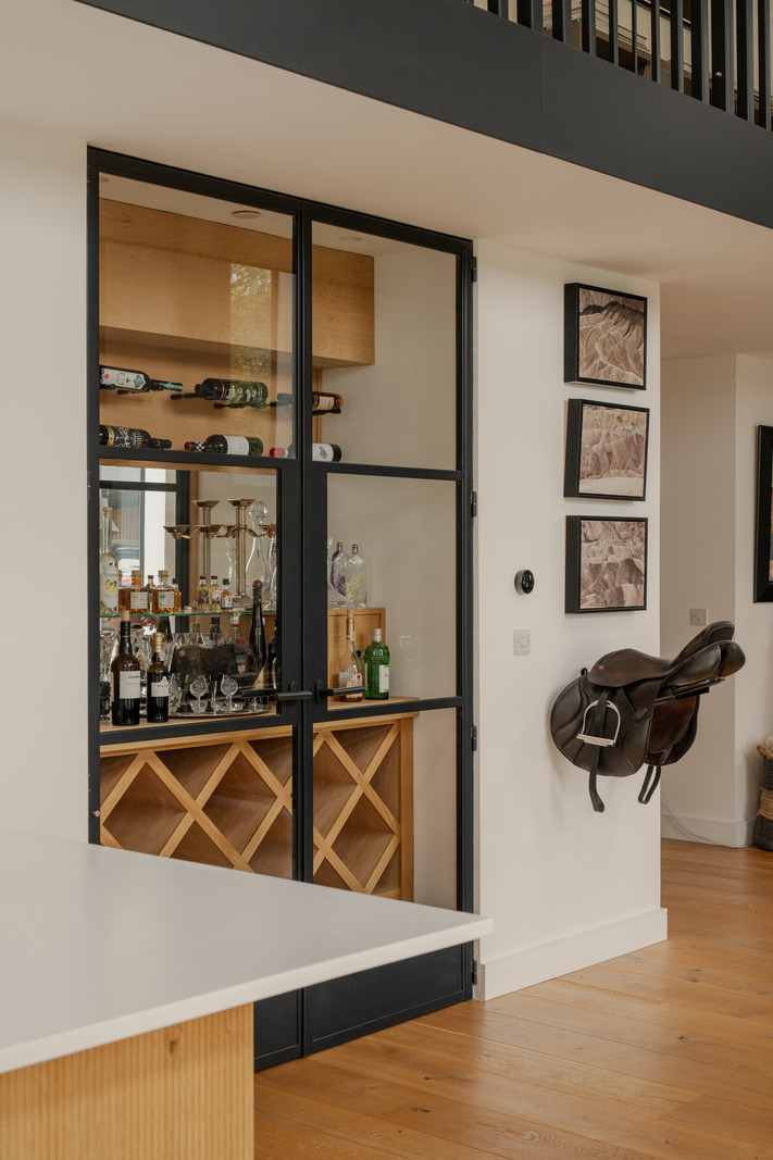 wine glazed cellar in kitchen