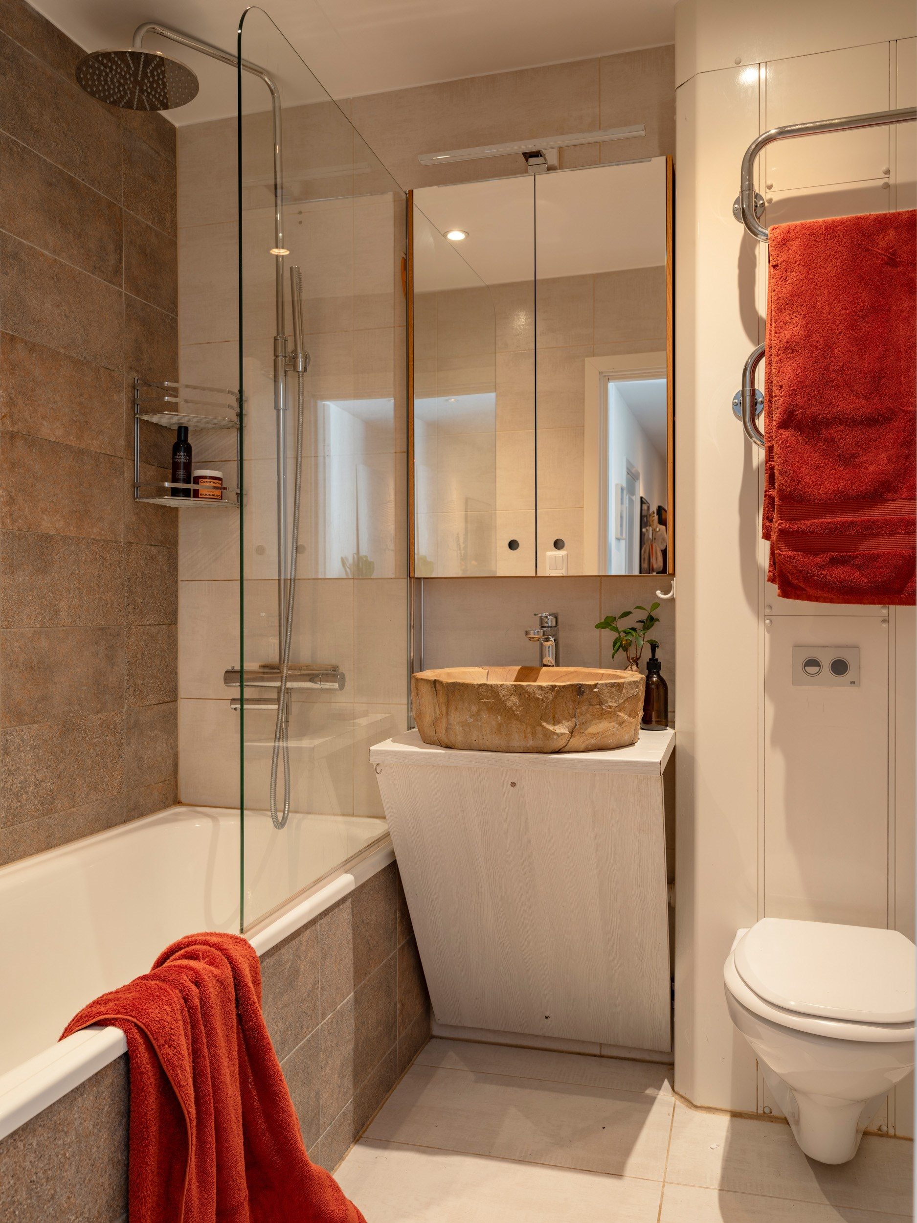 salle de bain contemporaine vasque pierre