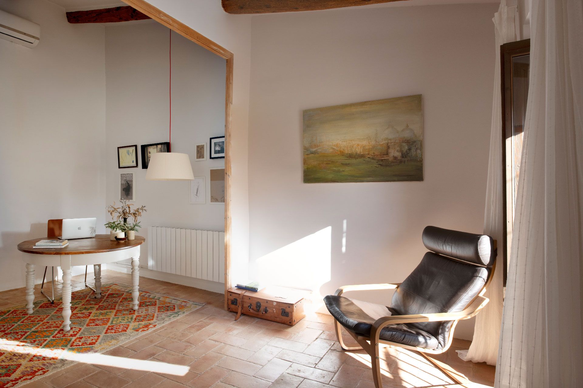 living room with beams Catalan village house Casa Maltesa
