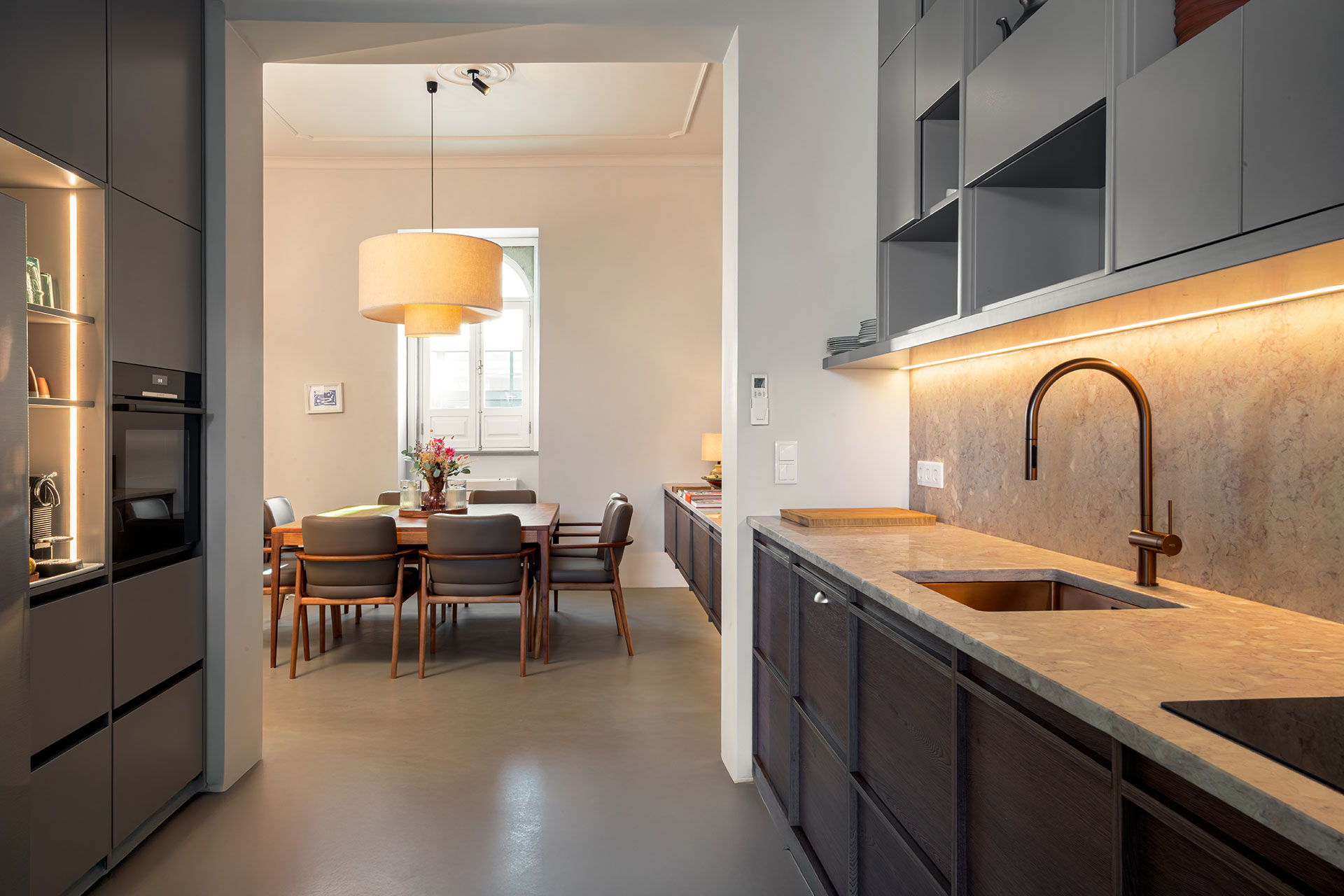 designer kitchen and dining room contemporary decor Casa Dima Algarve