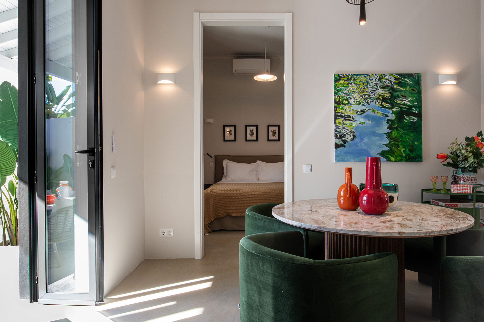 dining room and bedroom contemporary decor Casa Dima Algarve