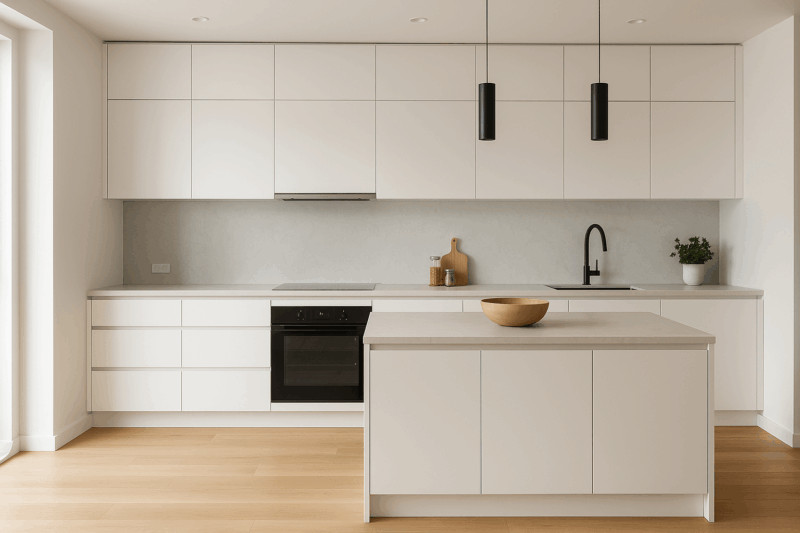 cuisine relookée blanche avec façades Cuisina9