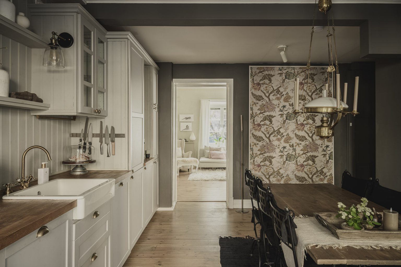 cuisine style campagne avec salle à manger décoration scandinave
