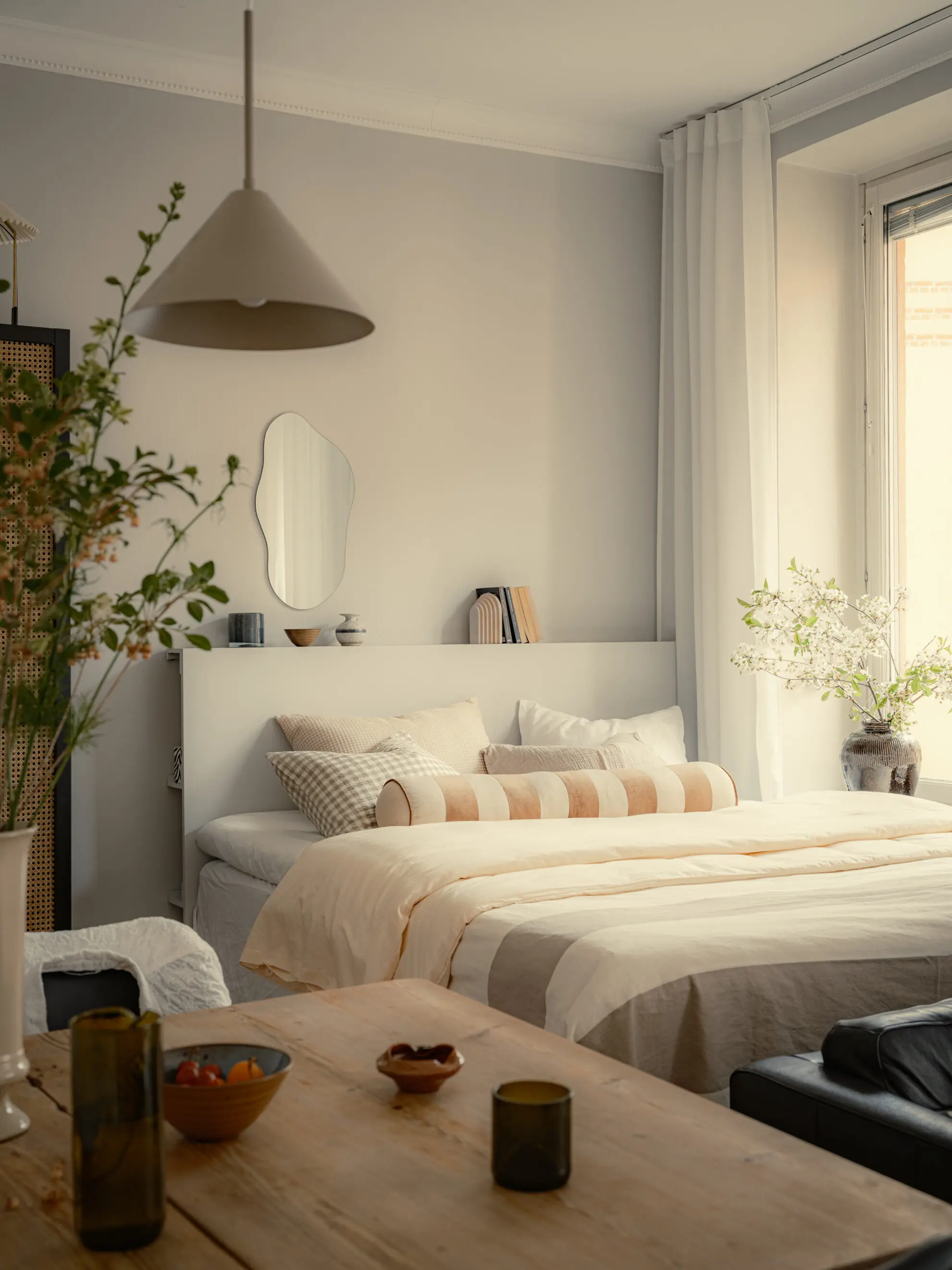 bedroom space 35sqm studio scandinavian decor