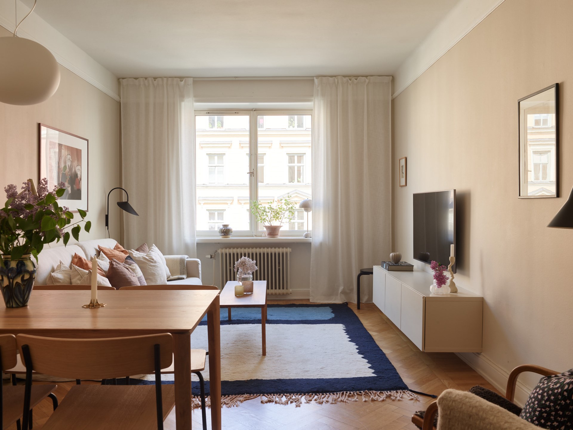 beige living room scandinavian decor in a 66sqm three-room apartment beige living room scandinavian decor in a 66sqm three-room apartment