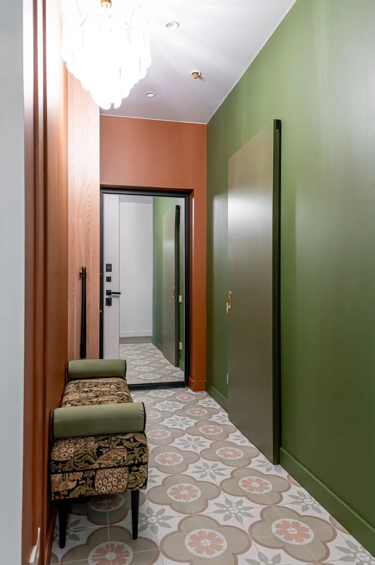 orange and green entryway vintage cement tiles orange and green entryway vintage cement tiles
