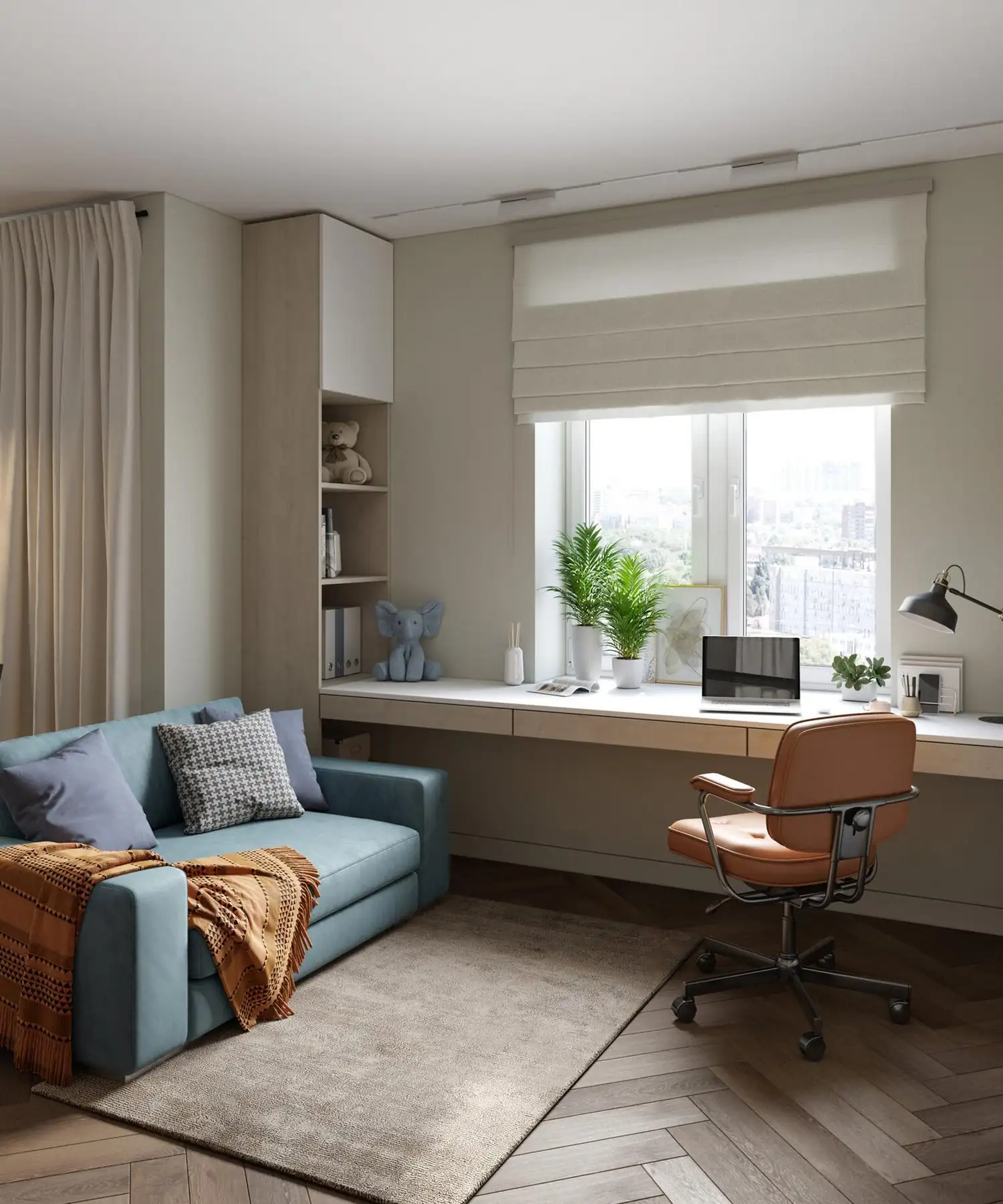 home office in living room and 43sqm apartment home office in living room and 43sqm apartment